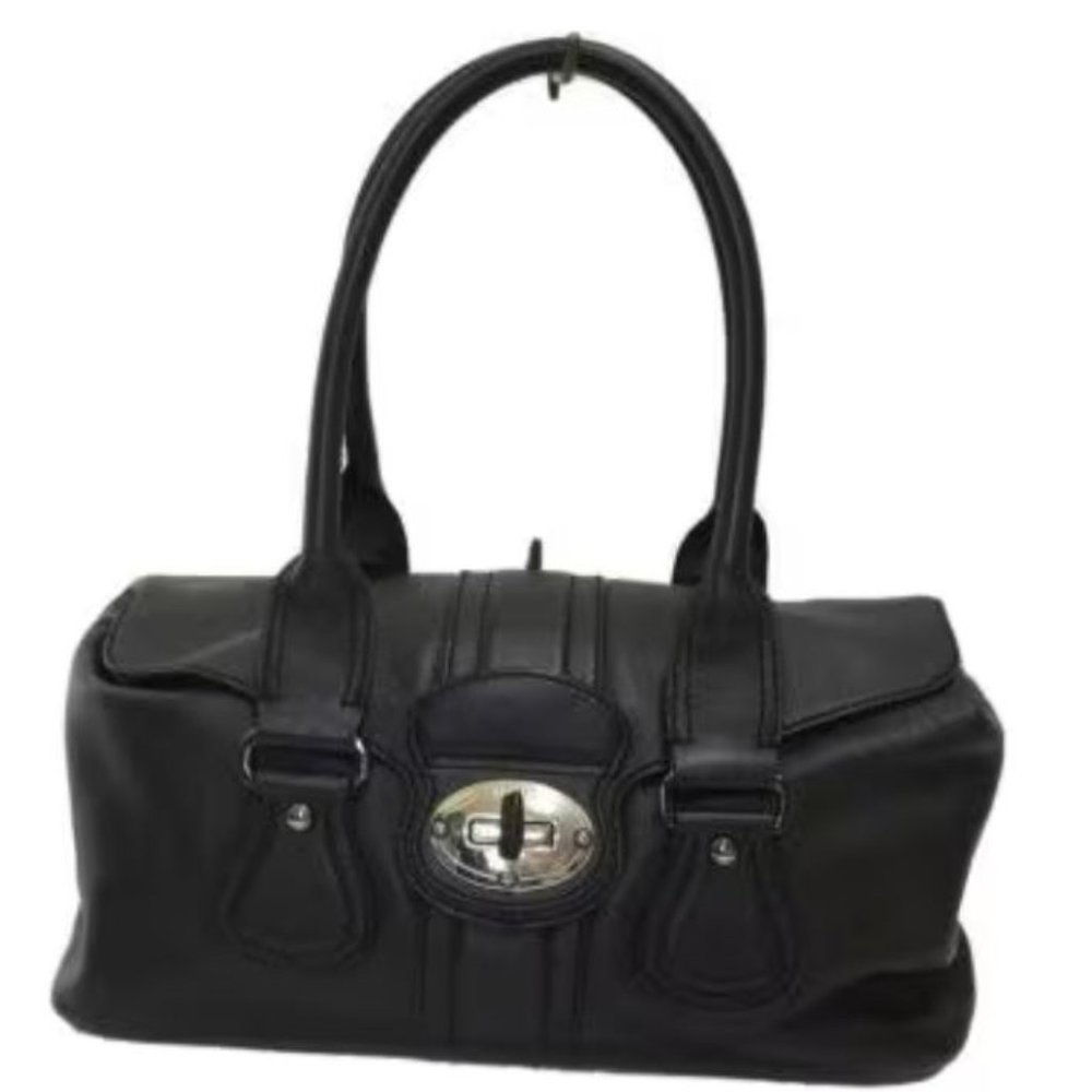 TOD'S Handbag Leather BLK Solid Color